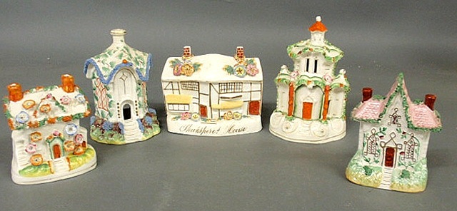 Four 19th c. Staffordshire cottages