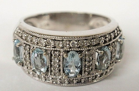 Ladies 14k white gold aquamarine 15af95