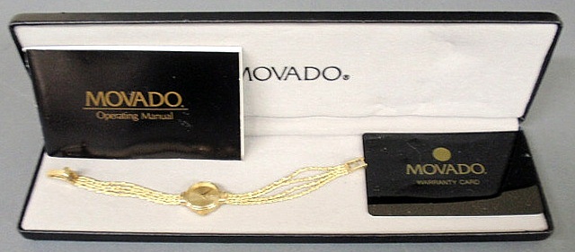 Ladies Movado wristwatch with a 14k