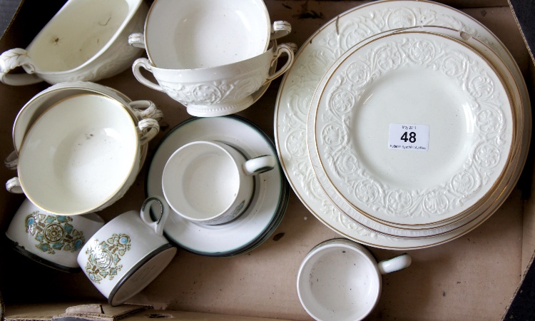 Tray comprising Wedgwood Dinnerware