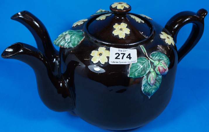 Bargeware Two Spouted Tea Pot decorated 15b07e