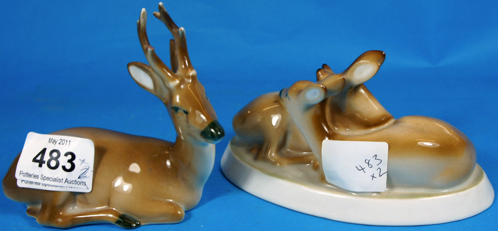 Zolnay Pecs Figure of Two Deer