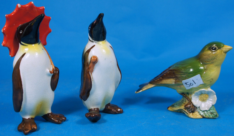 Beswick Penguin with Parasol Penguin