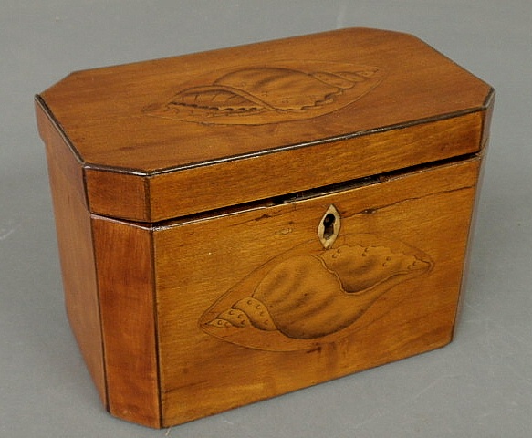 Georgian mahogany tea caddy with