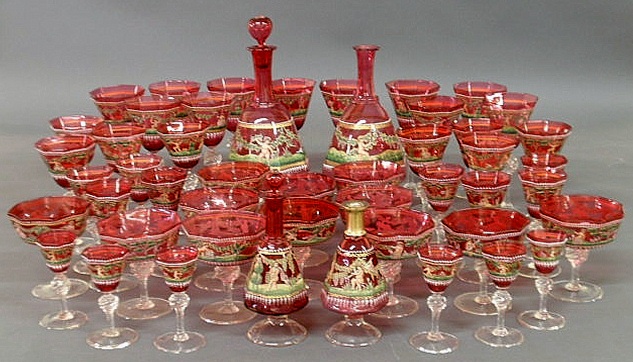 Red Venetian glassware service 15b12c