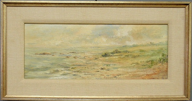 Oil on board beach scene signed 15b138