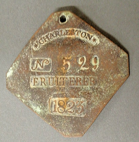 Rare copper slave tag "Charleston