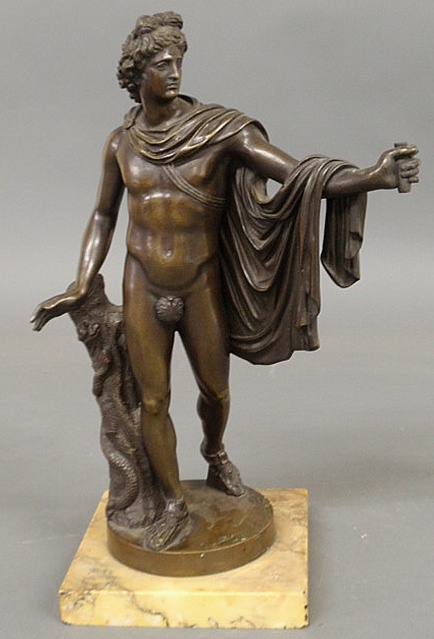 Bronze statue of Apollo god of light