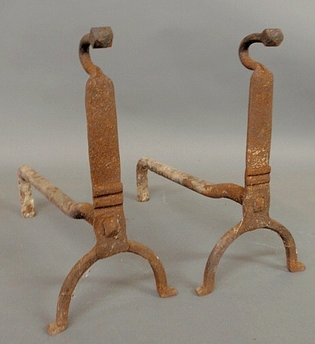 Pair of wrought iron fire dogs 15b141