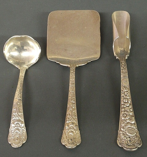 Three sterling silver serving pieces