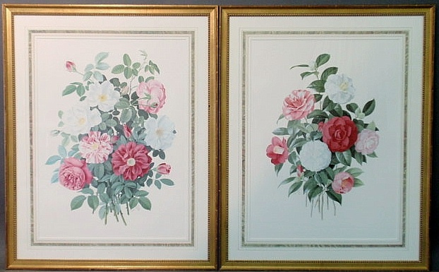 Large pair of framed and matted 15b187