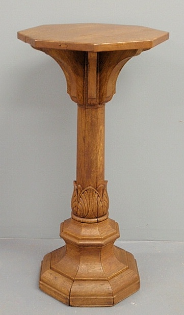 Gothic oak pedestal early 20th 15b1a0