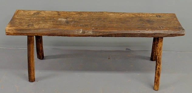 Primitive oak bench 19th c. 18h.x47w.x11d.