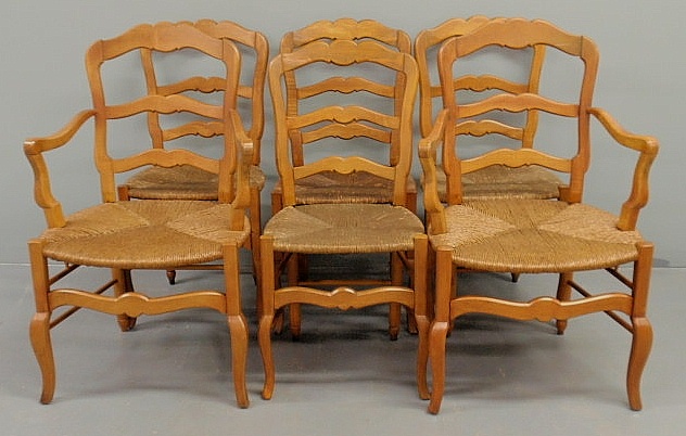 Set of six Italian fruitwood chairs 15b1a8