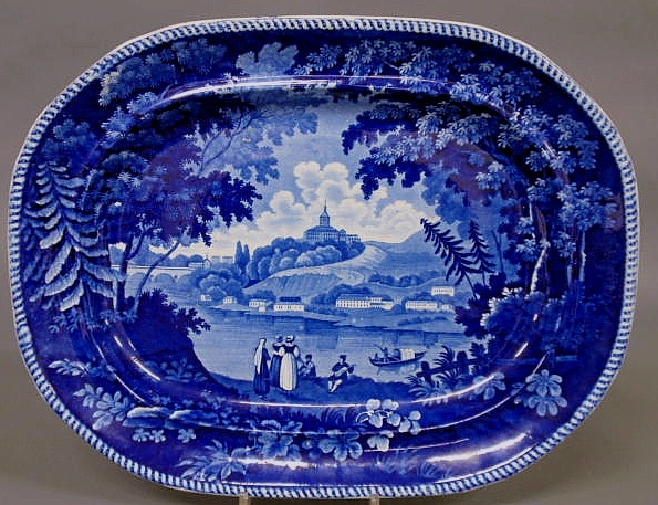Staffordshire platter c 1830 with 15b1ac