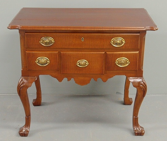 Chippendale style tiger maple lowboy