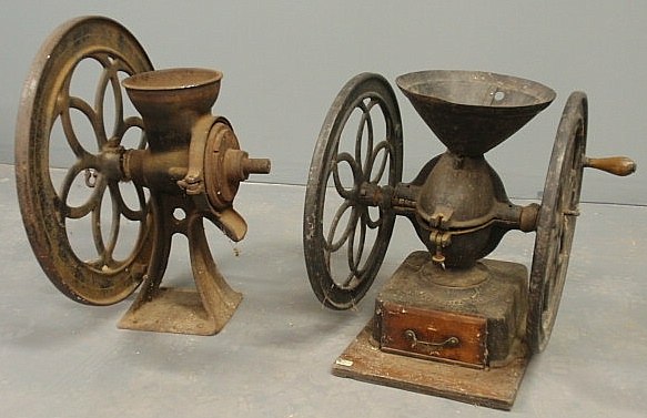 Two Enterprise cast iron coffee mills.