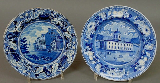 Two Historical Blue Staffordshire 15b1e9