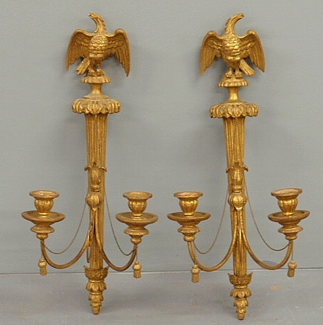 Pair of carved giltwood eagle sconces 15b1ea