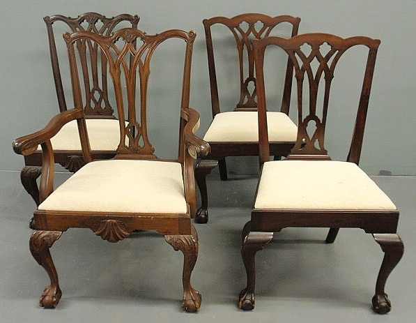 Pair of Chippendale style mahogany