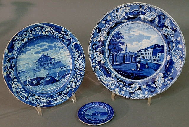 Two Historical Blue plates "Nahant