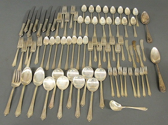 Sterling silver flatware service 15b215