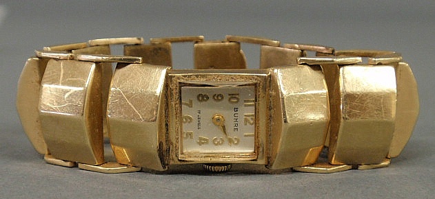 Ladies 14k gold wristwatch by Buhre
