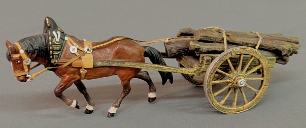 Cold painted bronze of a draft horse