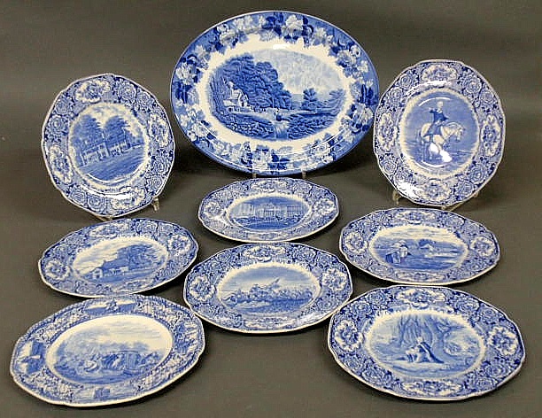 Set of eight Crown Ducat England plates