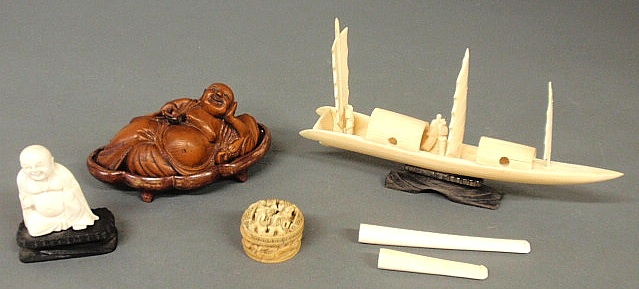 Group of oriental carved ivory 15b242