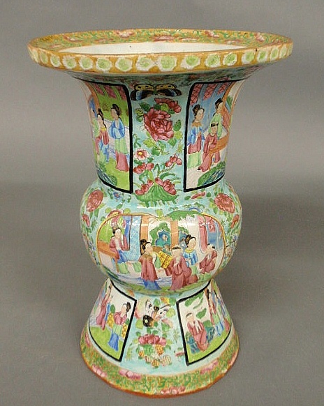 Rose Medallion vase with painted