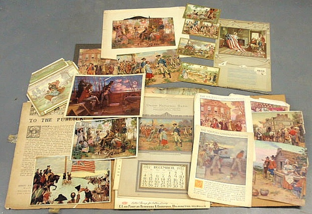 Folio of approx fifty prints calendar 15b254