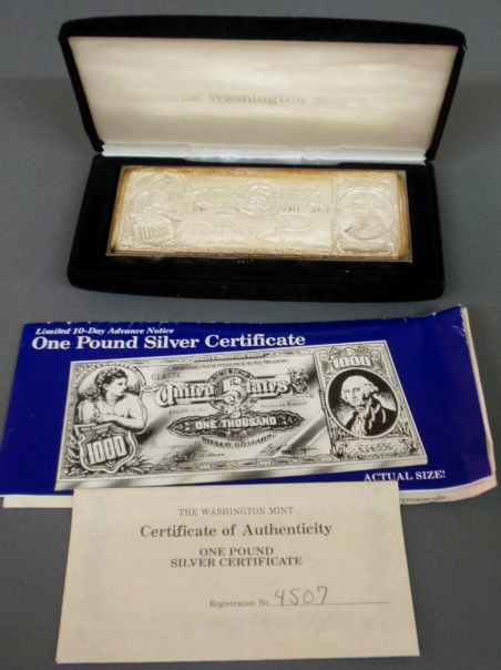 Washington Mint one pound silver 15b262