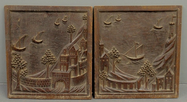 Pair of Continental carved wood