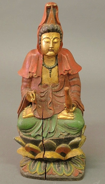 Carved polychrome decorated seated 15b2e1