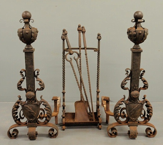 Massive pair of medieval style wrought