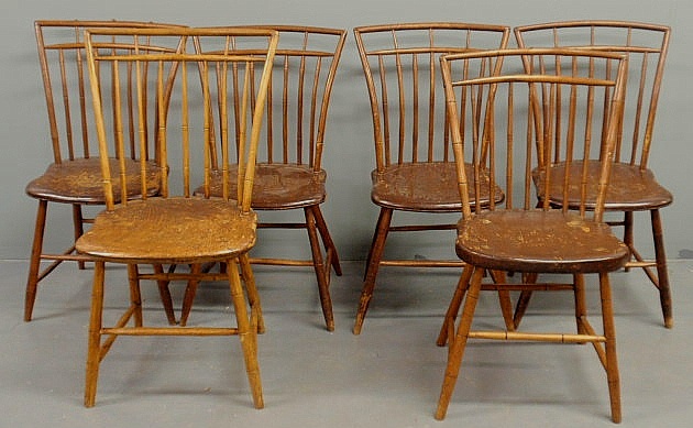 Assembled set of six bamboo turned 15b306