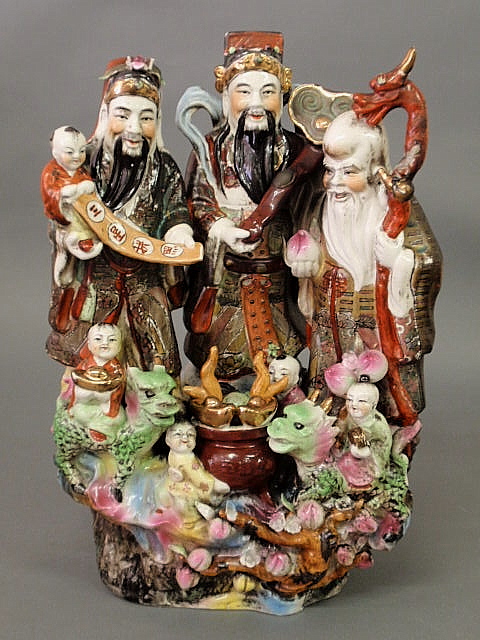 Large Asian porcelain figural group