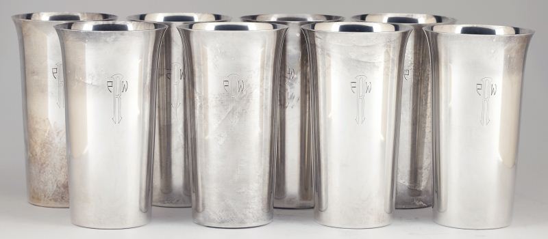 Set of Eight Sterling Silver Tumblers 15b48a