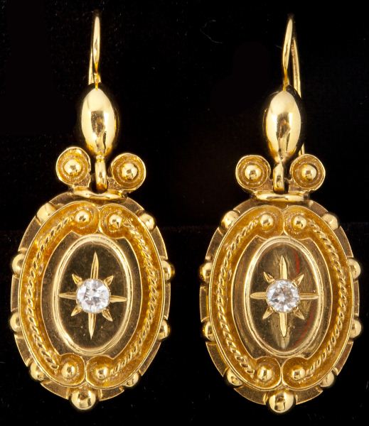 Gold and Diamond Drop Pendant Earringsdesigned