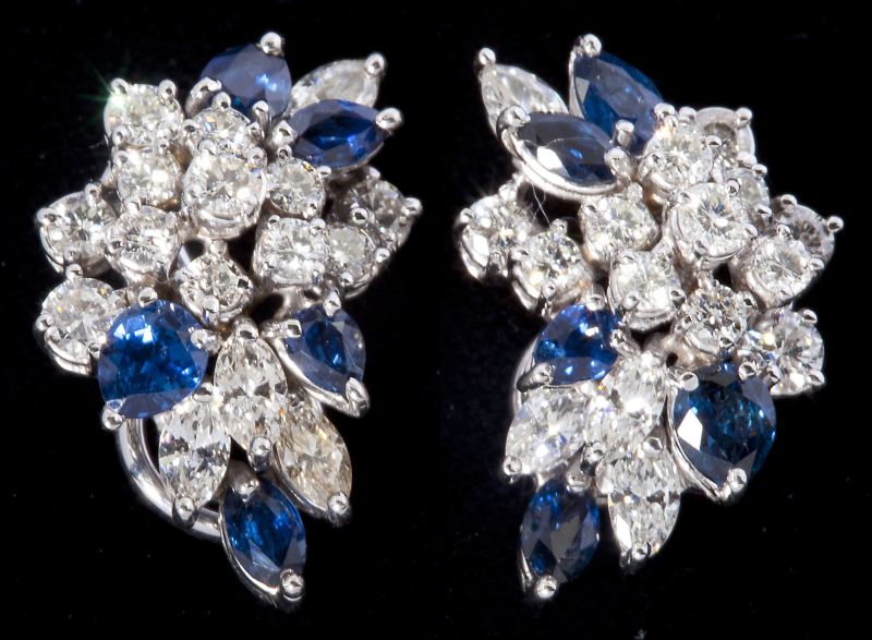 Diamond and Sapphire Earclipscluster