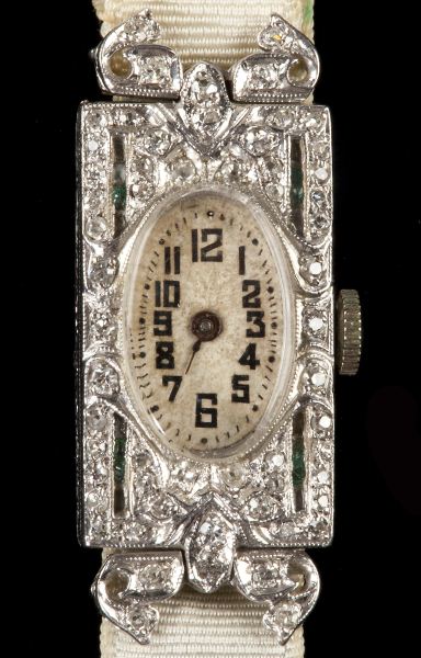 Art Deco Platinum and Diamond Watch 15b4e8