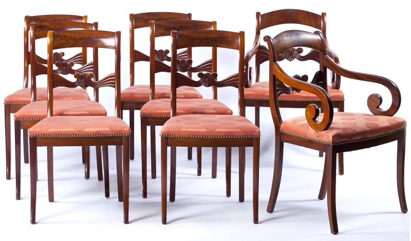 Set of Eight American Classical Chairscirca