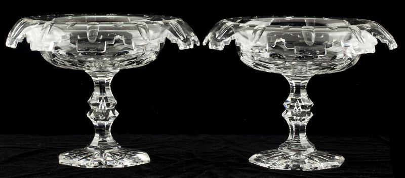 Pair of American Flint Glass Compotes19th 15b548