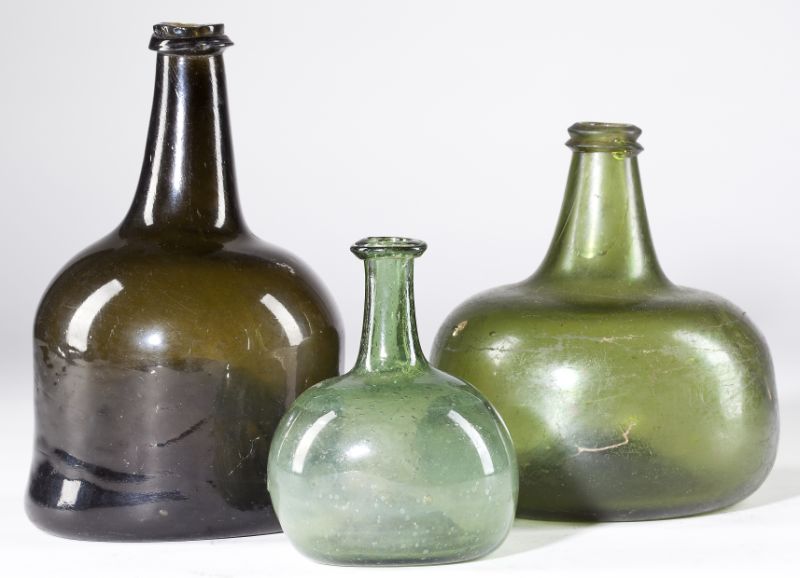 Three Early 18th century Glass Wine