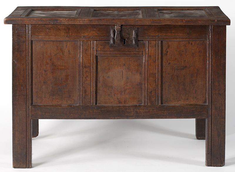English Oak Coffer 17th centurytop 15b564