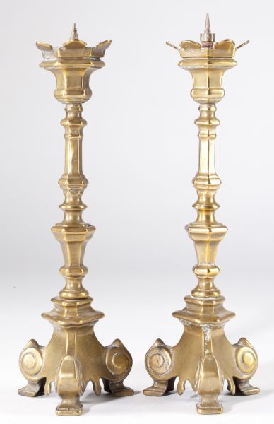 Pair of Brass Pricket SticksDutch 15b589