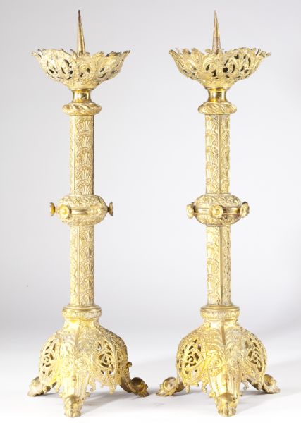 Pair of Continental Gilt Bell Metal 15b58a