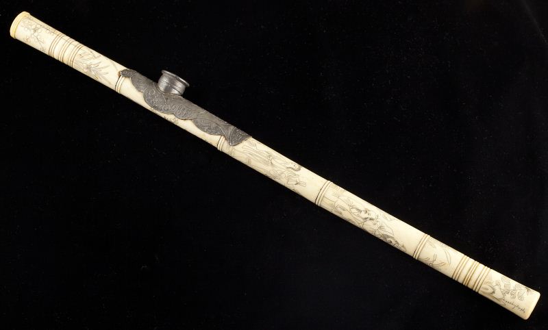 Antique Chinese Ivory Opium Pipethe 15b5c7