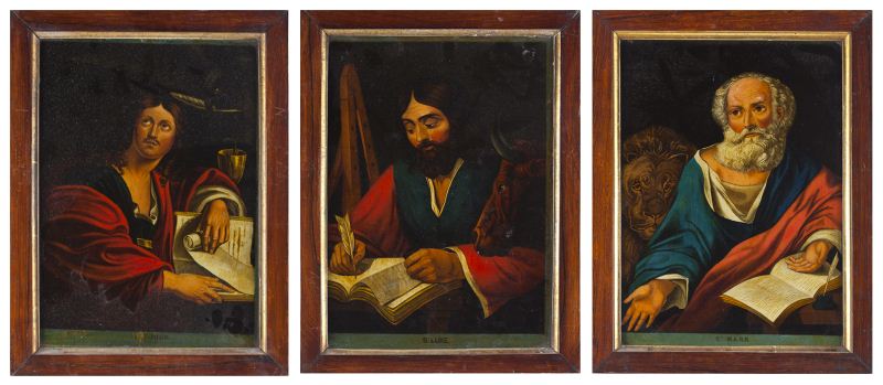 Three Reverse Painted Portraits